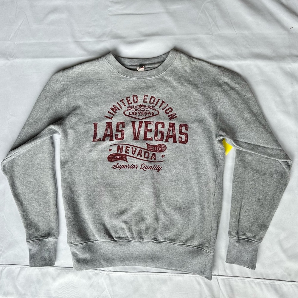 Retro Grey Graphic Las Vegas Limited Edition Soft Crewneck Sweater